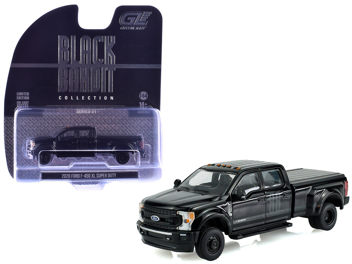 2020 Ford F-450 XL Super Duty Pickup Truck Black "Black Bandit" Series 31 1/64 Diecast Model Car by Greenlight-0