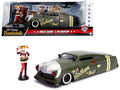 1951 Mercury Matt Green with Harley Quinn Diecast Figurine "DC Comics Bombshells" Series 1/24 Diecast Model Car by Jada-0
