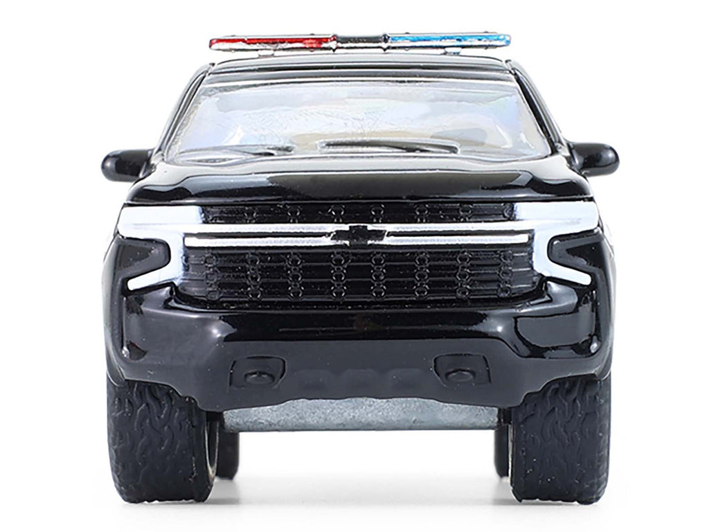 2024 Chevrolet Tahoe Police Pursuit Vehicle "Dover Police – 100th Anniversary Edition" Black with White Stripes "Hobby Exclusive" Series 1/64 Diecast Model Car by Greenlight-0