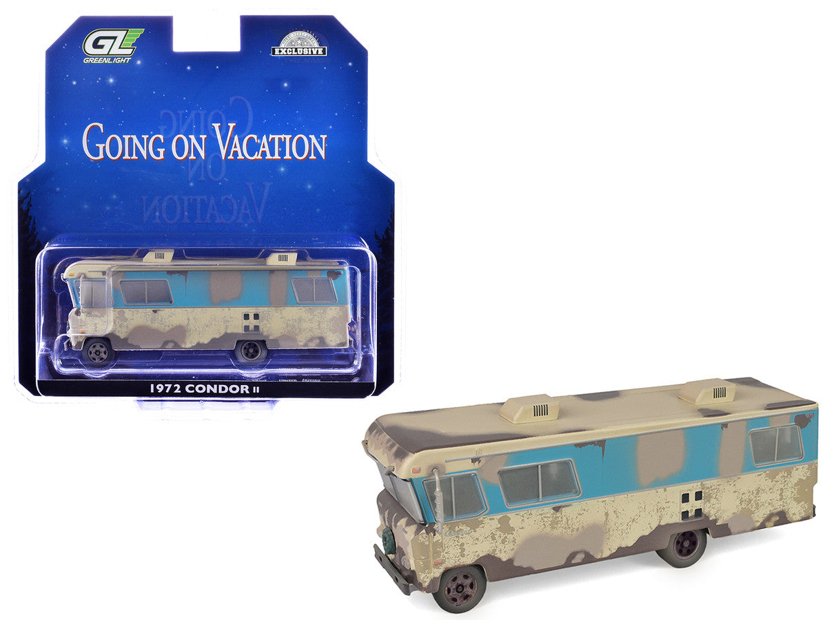 1972 Condor II RV (Recreational Vehicle) "Going on Vacation" Evergreen (Weathered) "Hobby Exclusive" Series 1/64 Diecast Model Car by Greenlight-4