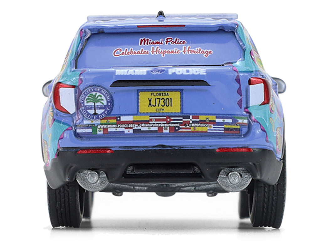 2022 Ford Police Interceptor Utility "Miami Police Department Hispanic Heritage Month" Blue with Graphics "Hobby Exclusive" Series 1/64 Diecast Model Car by Greenlight-3
