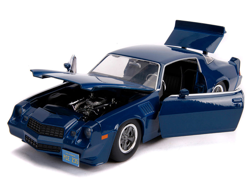Billy's Chevrolet Camaro Z28 Dark Blue with Collectible Coin "Stranger Things" (2016) TV Series 1/24 Diecast Model Car by Jada-3