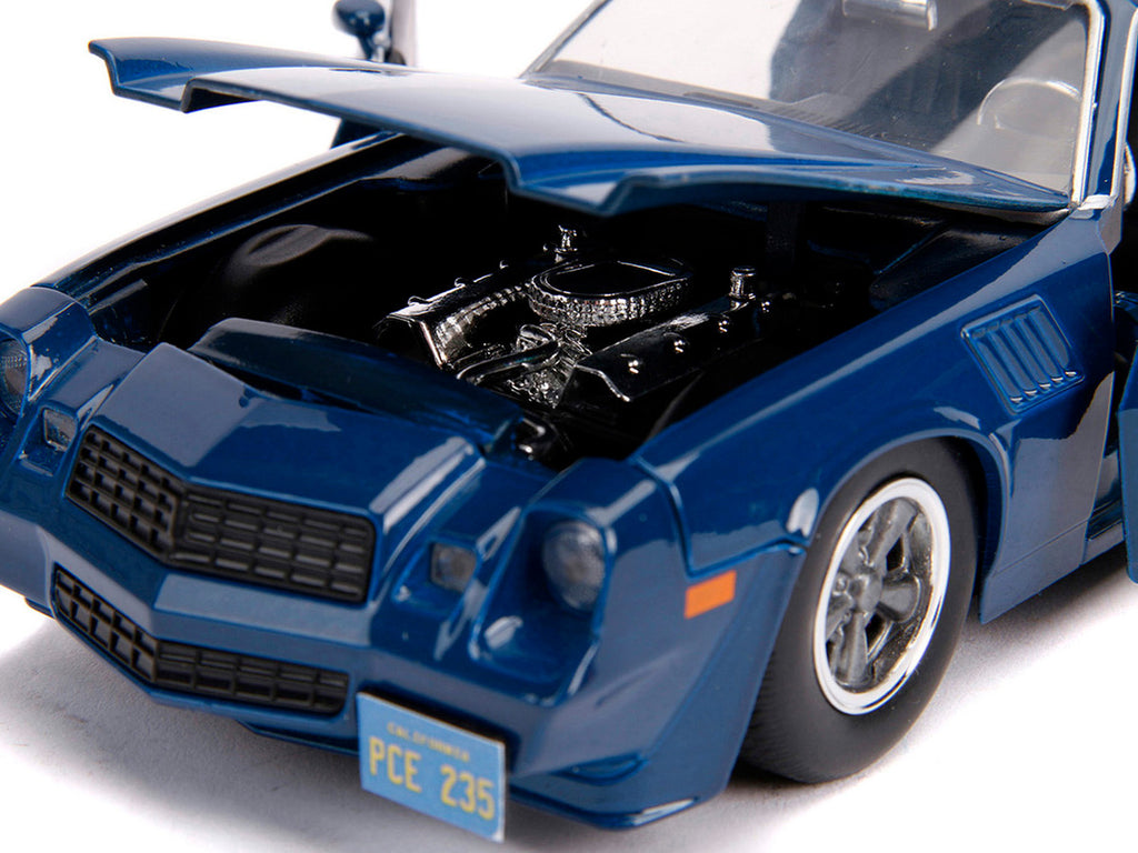 Billy's Chevrolet Camaro Z28 Dark Blue with Collectible Coin "Stranger Things" (2016) TV Series 1/24 Diecast Model Car by Jada-0