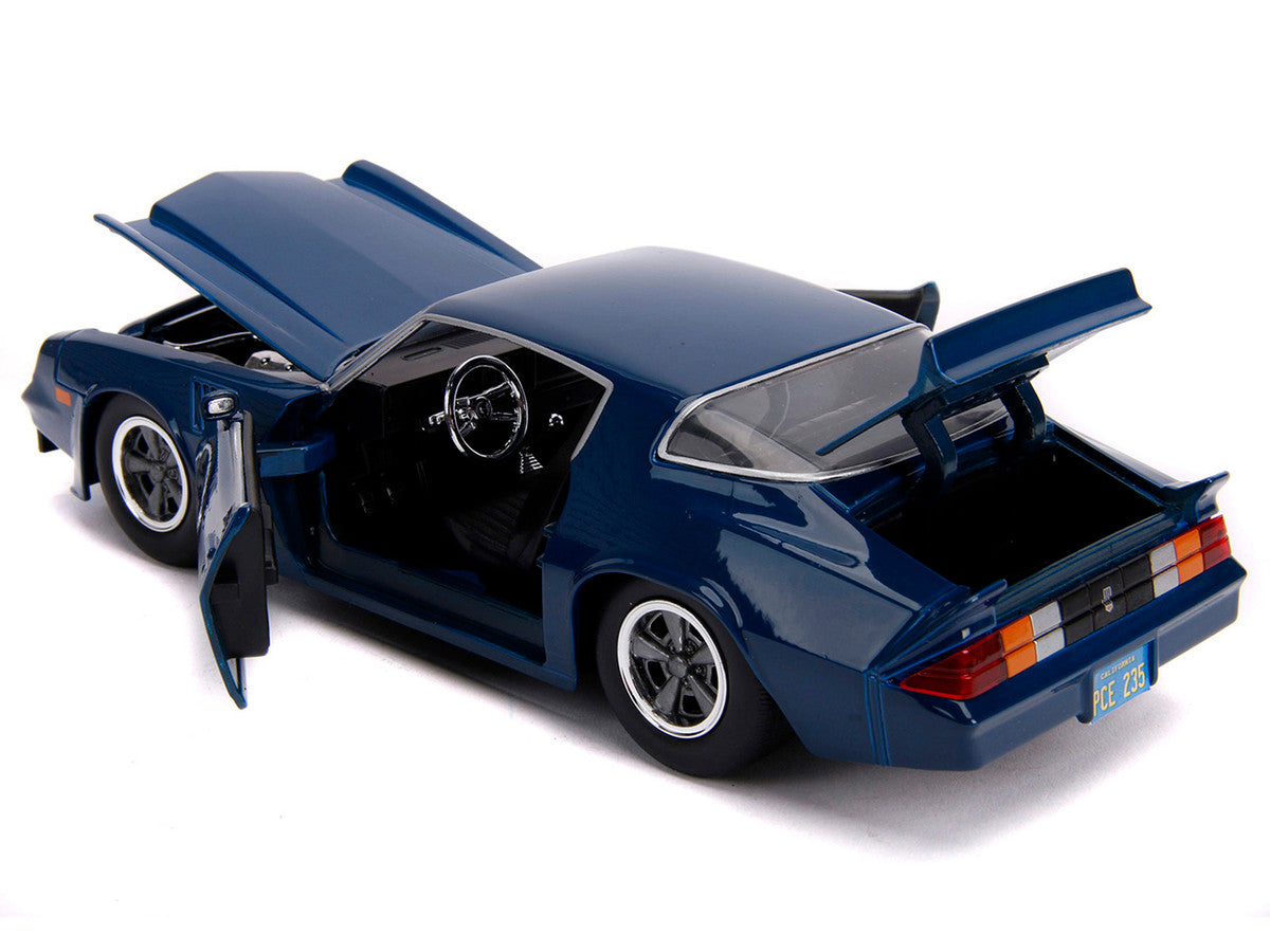 Billy's Chevrolet Camaro Z28 Dark Blue with Collectible Coin "Stranger Things" (2016) TV Series 1/24 Diecast Model Car by Jada-1