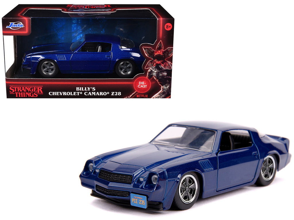 Billy's Chevrolet Camaro Z28 Metallic Dark Blue "Stranger Things" (2016) TV Series "Hollywood Rides" 1/32 Diecast Model Car by Jada-3