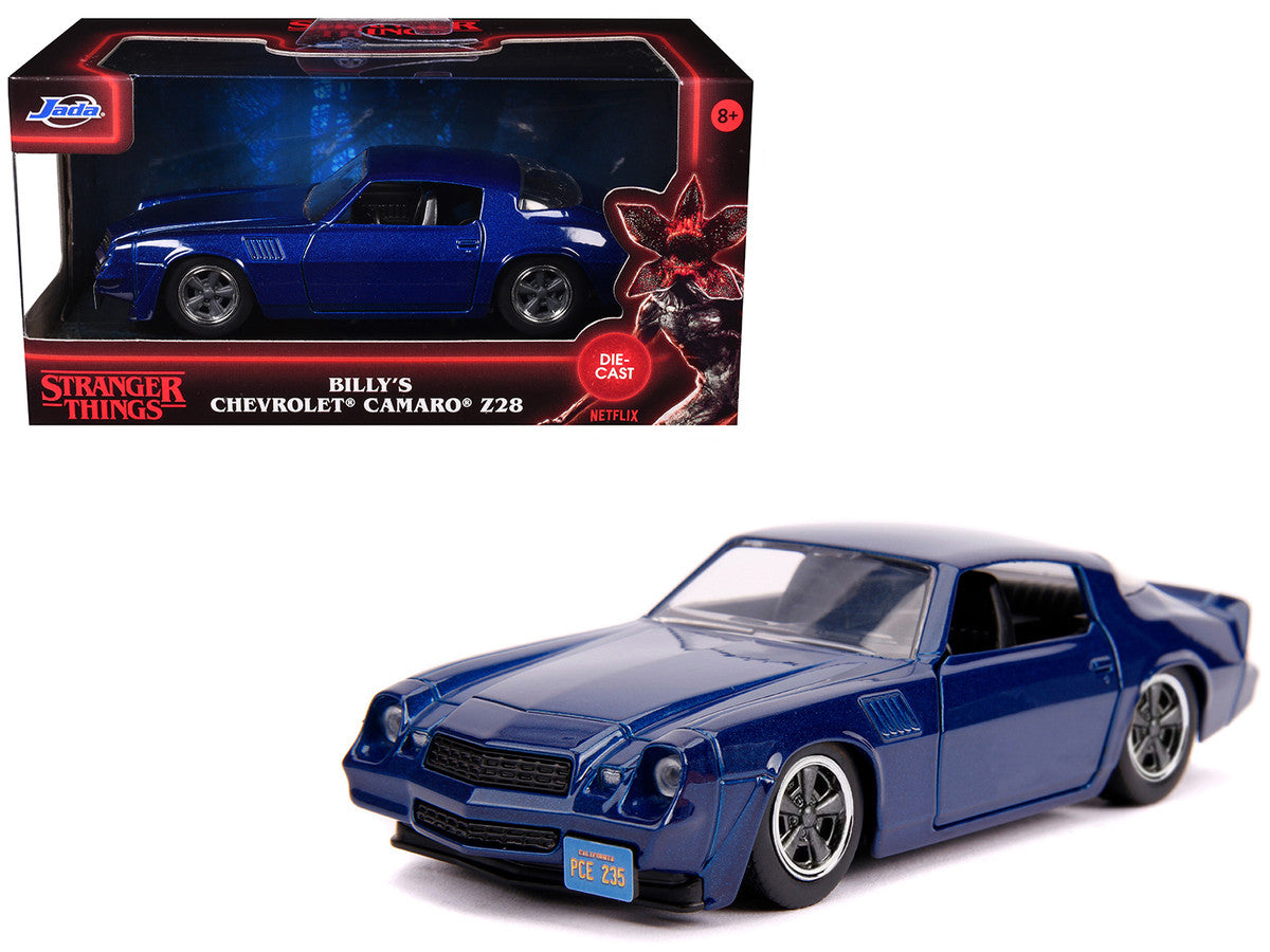 Billy's Chevrolet Camaro Z28 Metallic Dark Blue "Stranger Things" (2016) TV Series "Hollywood Rides" 1/32 Diecast Model Car by Jada-3