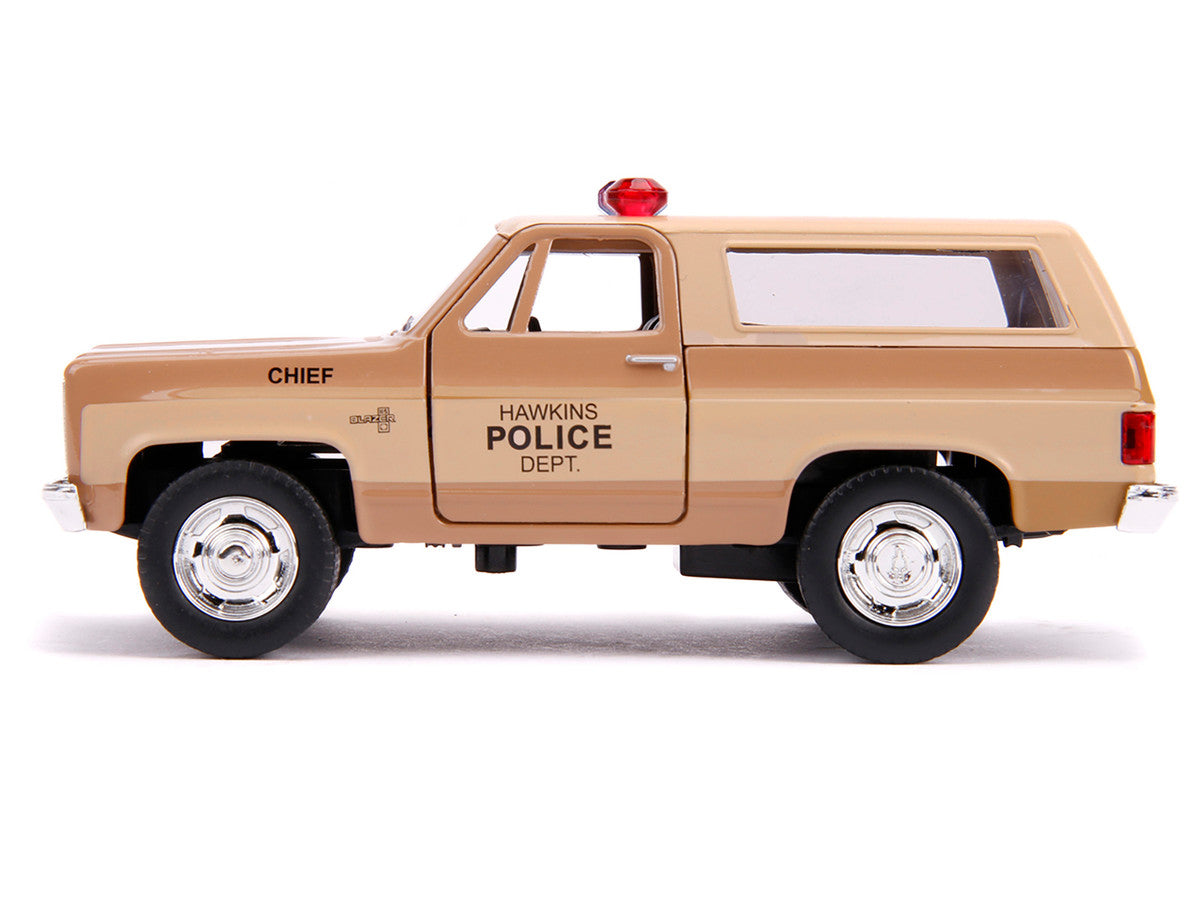 Hopper's Chevrolet Blazer "Hawkins Police Dept." "Stranger Things" (2016) TV Series "Hollywood Rides" 1/32 Diecast Model Car by Jada-0