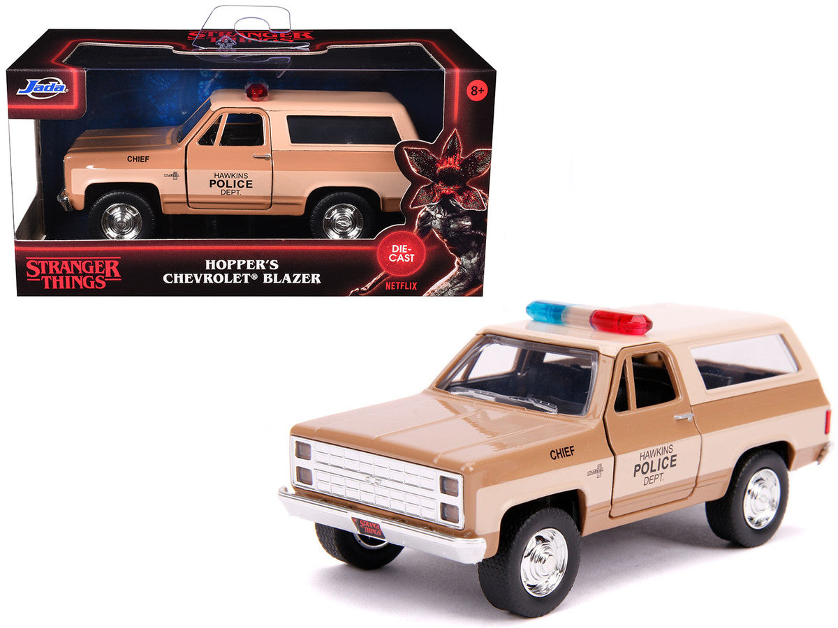 Hopper's Chevrolet Blazer "Hawkins Police Dept." "Stranger Things" (2016) TV Series "Hollywood Rides" 1/32 Diecast Model Car by Jada-4