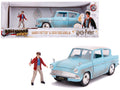 1959 Ford Anglia Light Blue (Weathered) with Harry Potter Diecast Figurine 1/24 Diecast Model Car by Jada-0