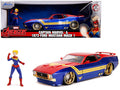 1973 Ford Mustang Mach 1 with Captain Marvel Diecast Figurine "Avengers" "Marvel" Series 1/24 Diecast Model Car by Jada-0