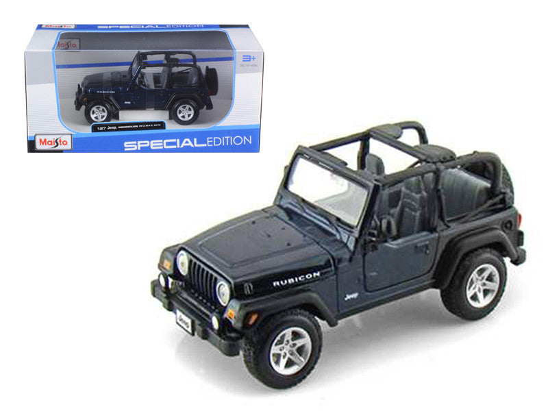 Jeep Wrangler Rubicon Dark Blue 1/27 Diecast Model Car by Maisto-0