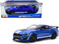 Maisto 1:18 2020 Ford Mustang Shelby GT500 Blue Metallic / White Stripes — product image 1