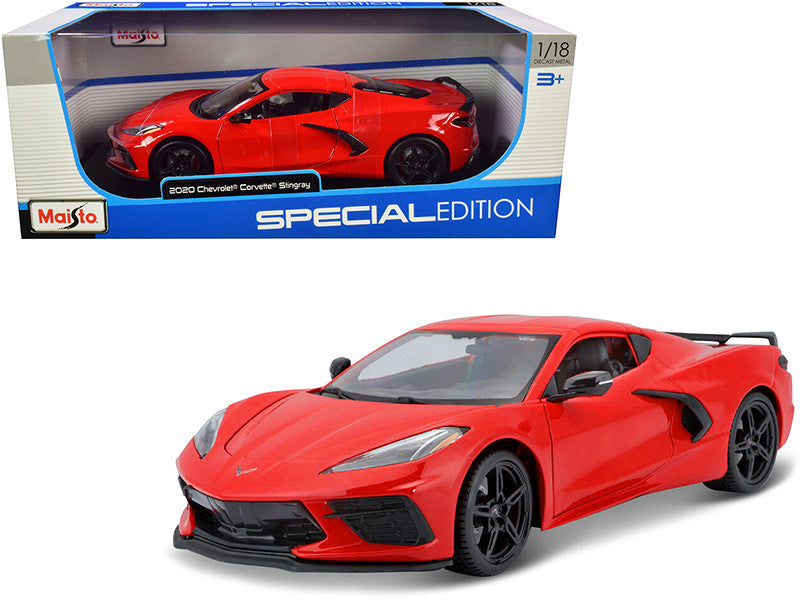 2020 Chevrolet Corvette Stingray C8 Red 1/18 Diecast Model Car by Maisto-0