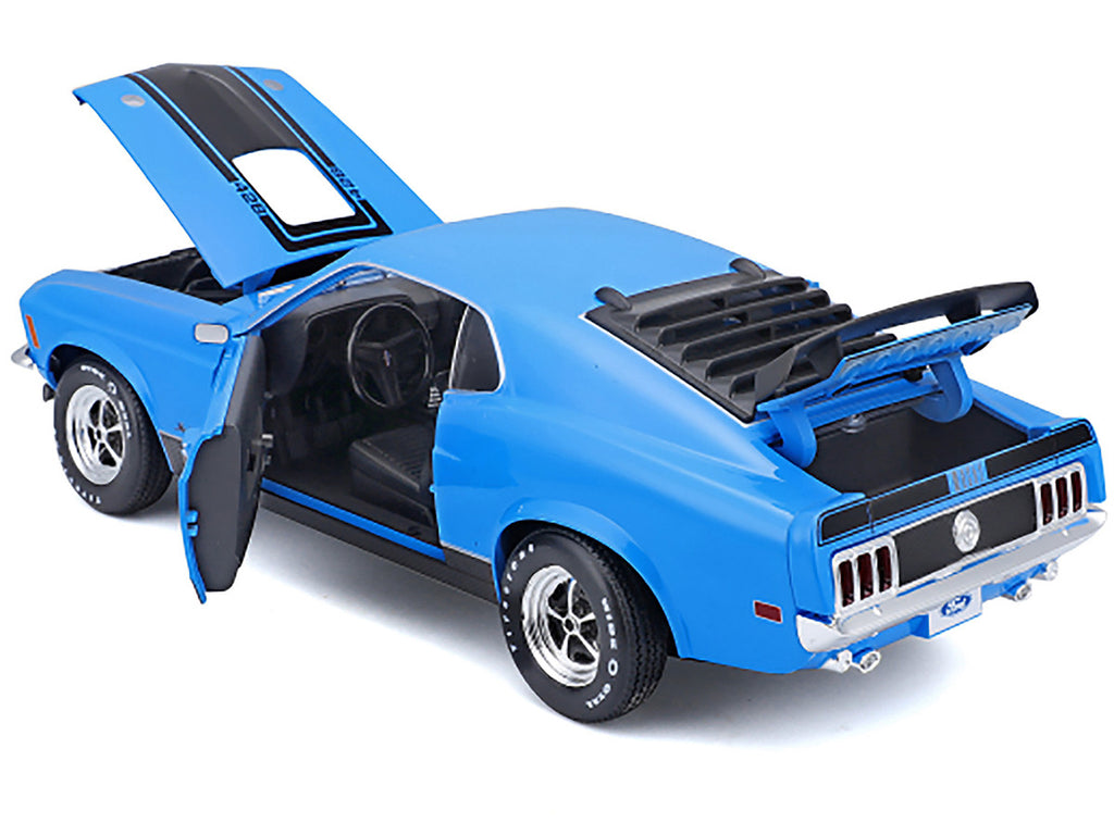 Maisto 1:18 1970 Ford Mustang Mach 1 428 Blue / Black Stripes — product image 2