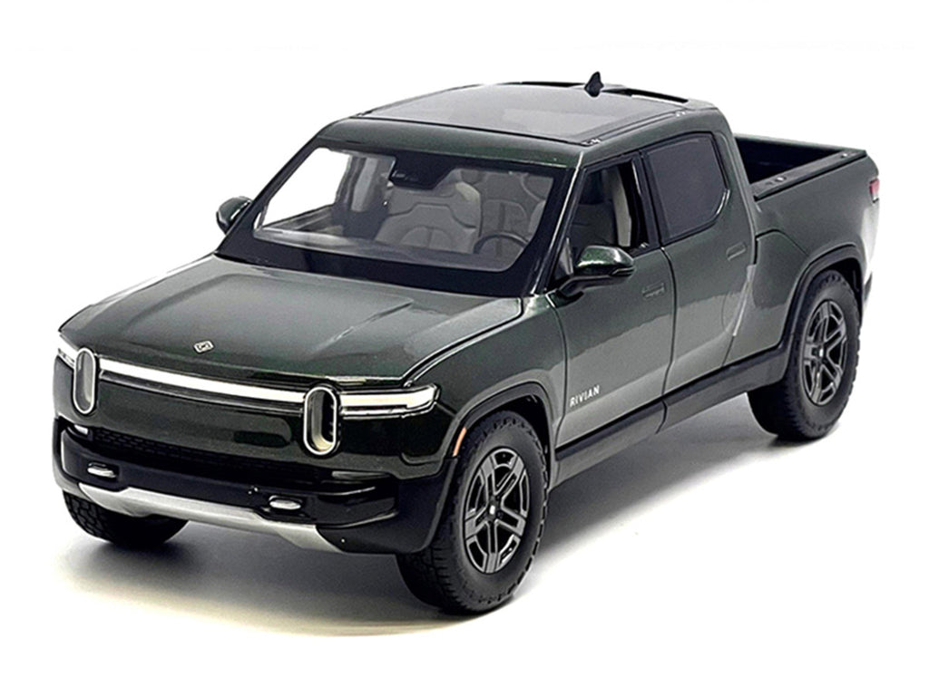 Rivian R1T Pickup Truck Dark Green Metallic with Sunroof "Special Edition" Series 1/18 Diecast Model Car by Maisto-1