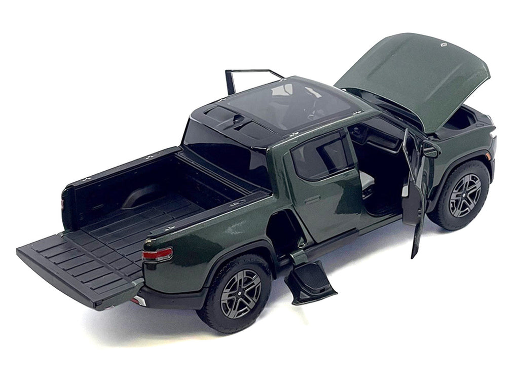 Rivian R1T Pickup Truck Dark Green Metallic with Sunroof "Special Edition" Series 1/18 Diecast Model Car by Maisto-2
