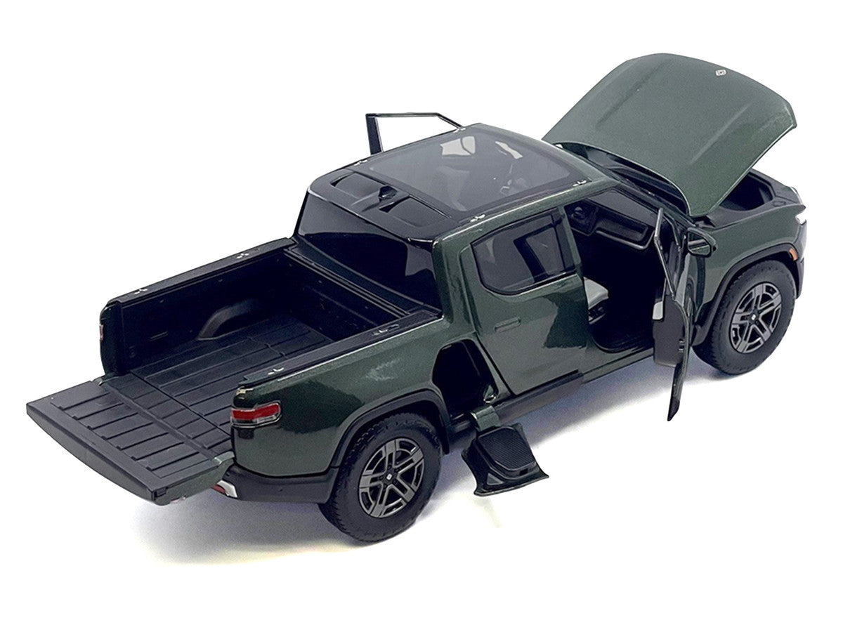 Rivian R1T Pickup Truck Dark Green Metallic with Sunroof "Special Edition" Series 1/18 Diecast Model Car by Maisto-2