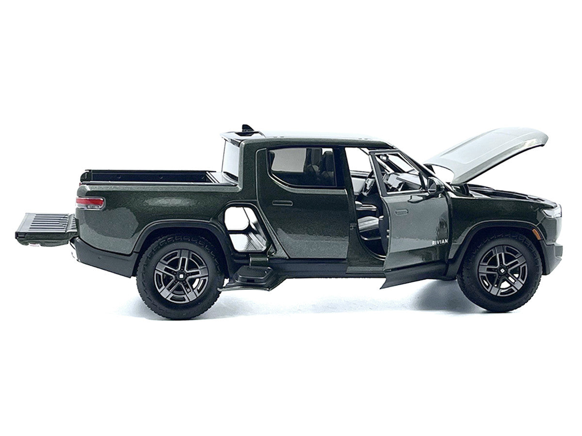 Rivian R1T Pickup Truck Dark Green Metallic with Sunroof "Special Edition" Series 1/18 Diecast Model Car by Maisto-3