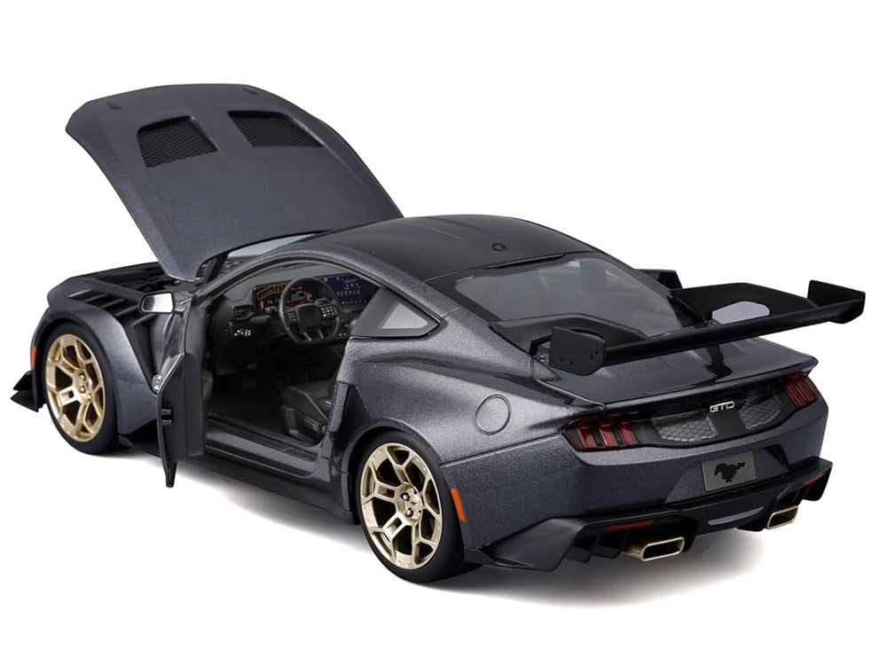 2025 Ford Mustang GTD Dark Gray Metallic with Black Top "Special Edition" Series 1/18 Diecast Model Car by Maisto-1