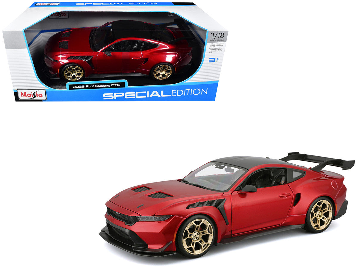 2025 Ford Mustang GTD Red Metallic with Black Top "Special Edition" Series 1/18 Diecast Model Car by Maisto-4
