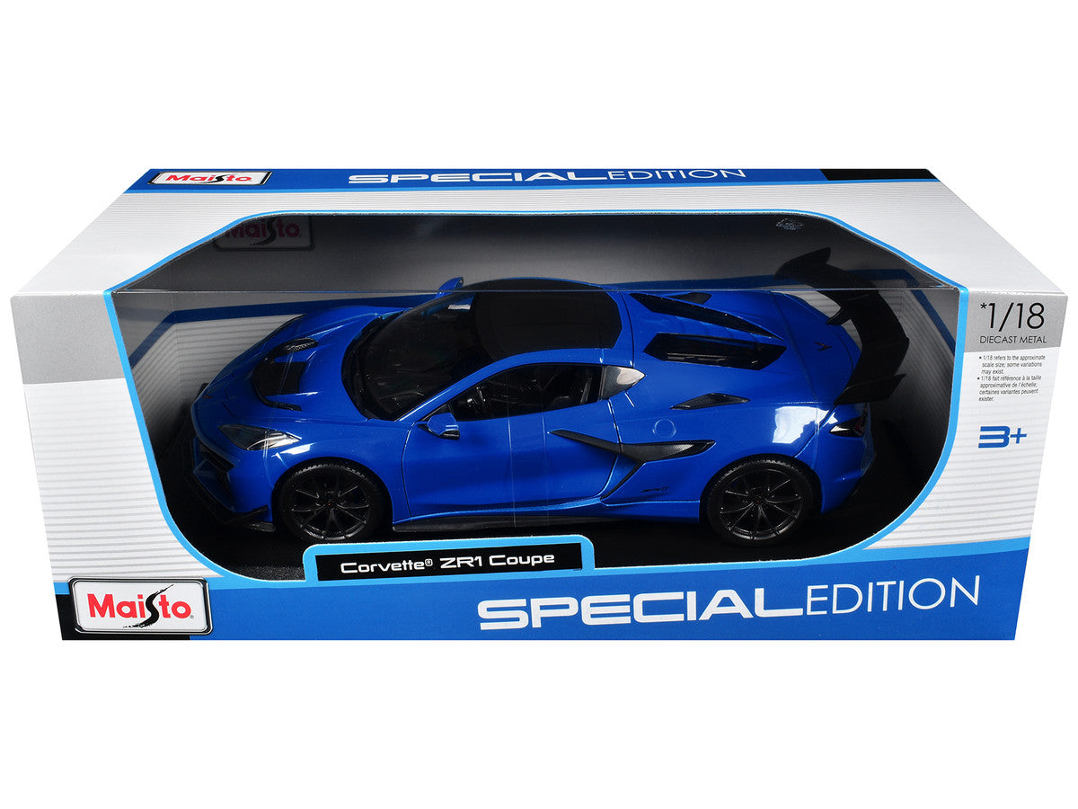 Chevrolet Corvette ZR1 Coupe Blue with Carbon Top "Special Edition" Series 1/18 Diecast Model Car by Maisto-2