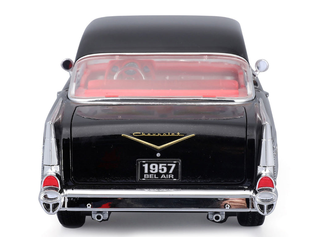 1957 Chevrolet Bel Air Coupe Black with Red Interior "Special Edition" Series 1/18 Diecast Model Car by Maisto-3