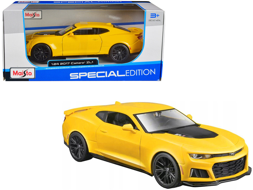 2017 Chevrolet Camaro ZL1 Yellow Metallic "Special Edition" 1/24 Diecast Model Car by Maisto-2