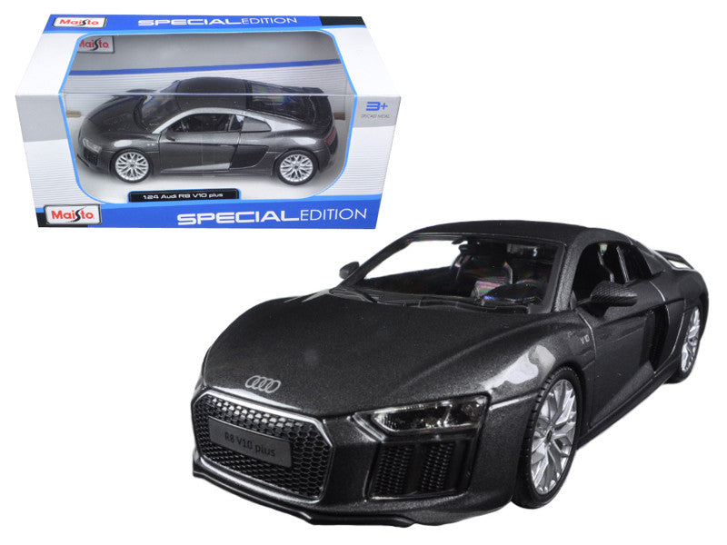 Audi R8 V10 Plus Gray Metallic "Special Edition" 1/24 Diecast Model Car by Maisto-0