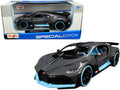 Bugatti Divo Satin Charcoal Gray with Carbon and Blue Accents "Special Edition" 1/24 Diecast Model Car by Maisto-0
