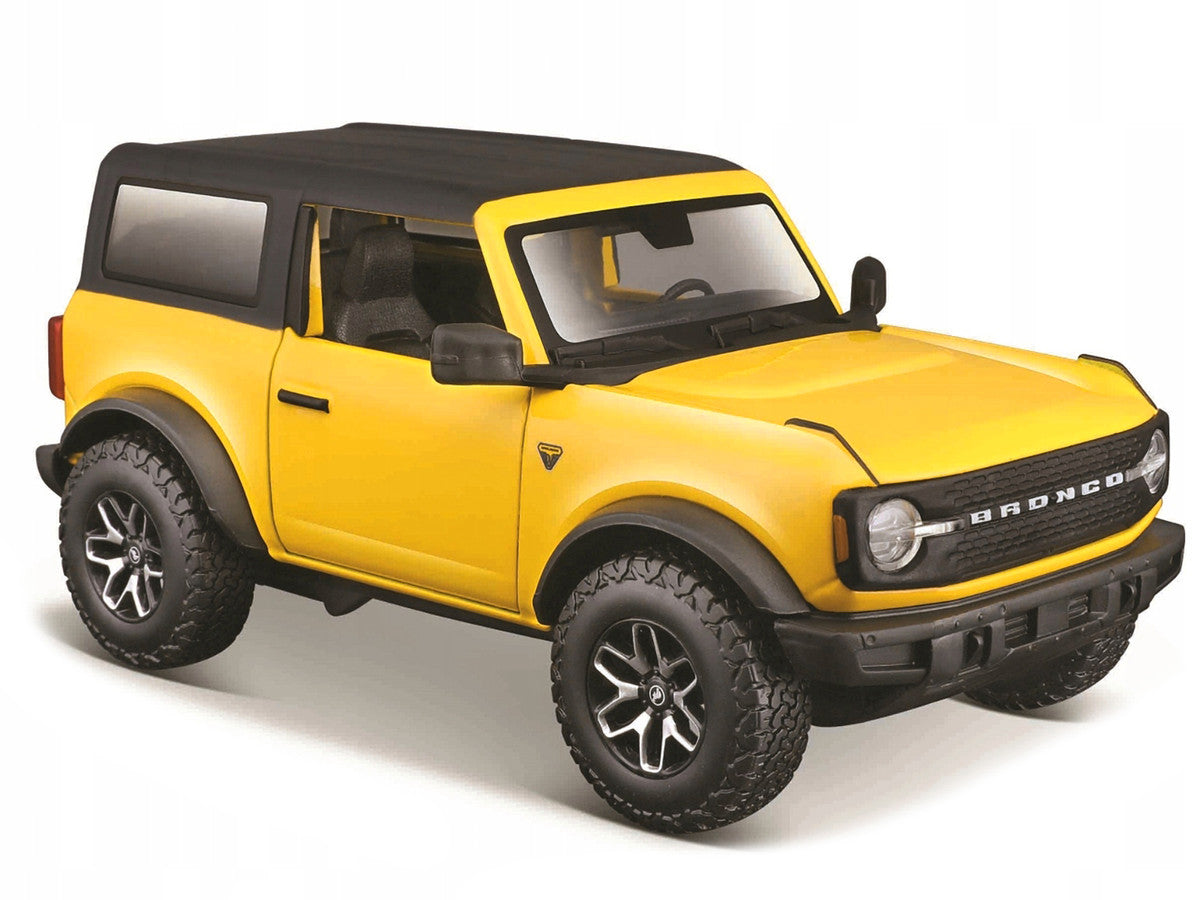 2021 Ford Bronco Badlands Yellow with Black Top "Special Edition" 1/24 Diecast Model Car by Maisto-0