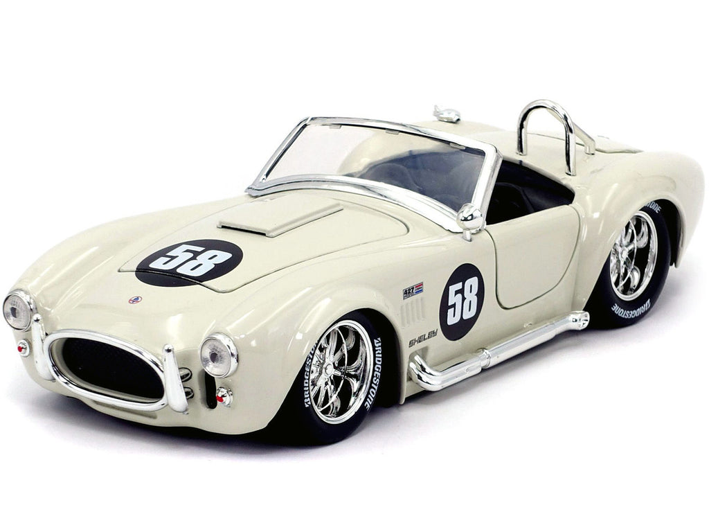 1965 Shelby Cobra 427 S/C #58 Cream "Bigtime Muscle" 1/24 Diecast Model Car by Jada-1