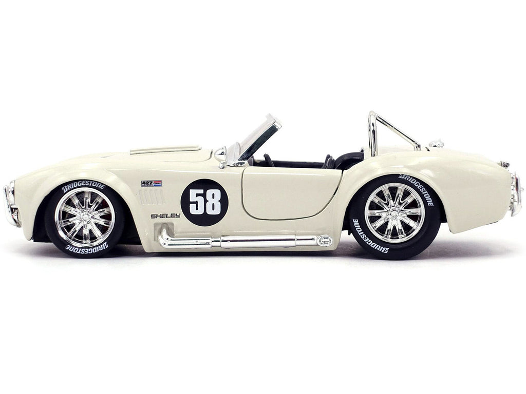 1965 Shelby Cobra 427 S/C #58 Cream "Bigtime Muscle" 1/24 Diecast Model Car by Jada-2