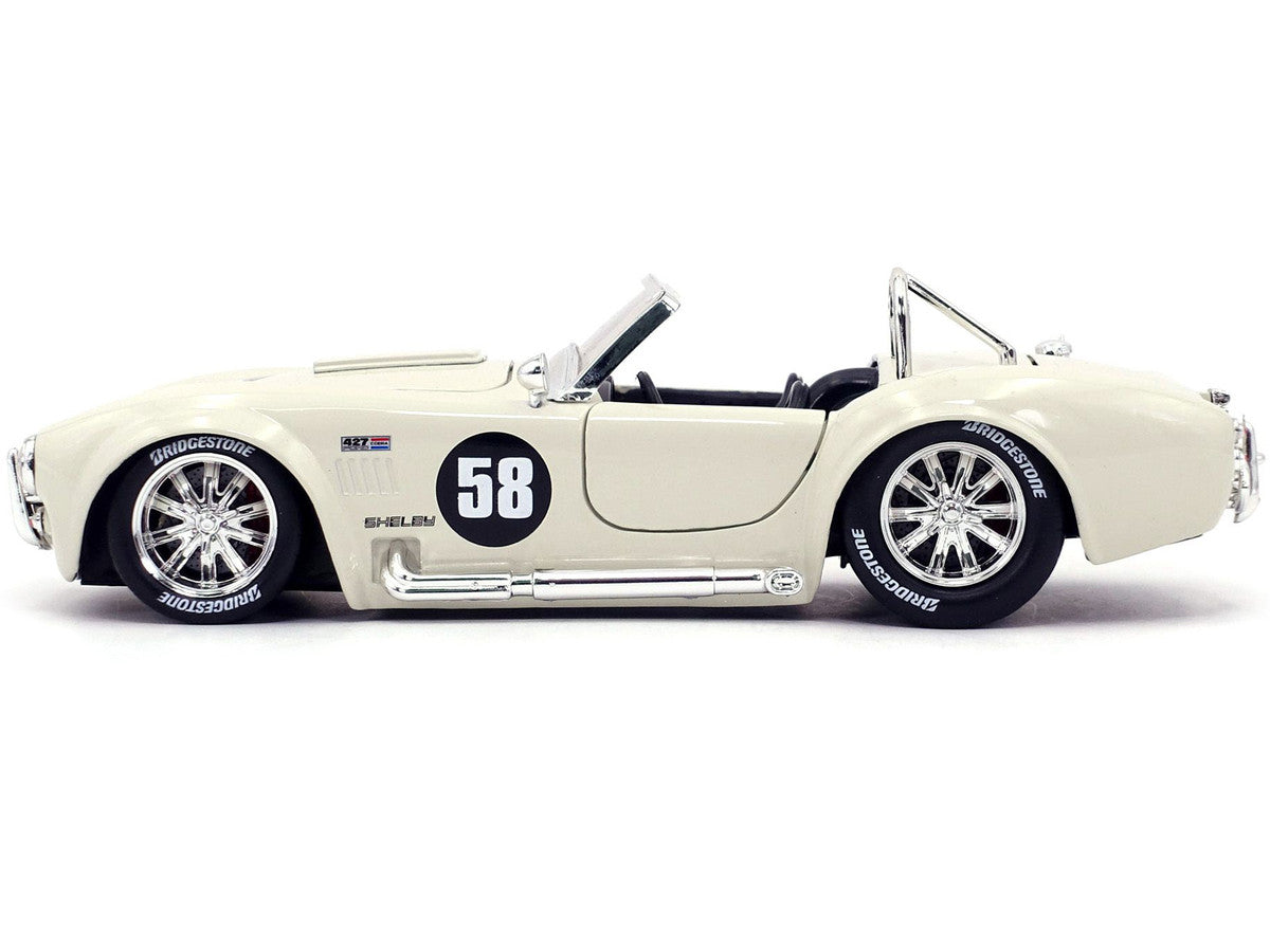 1965 Shelby Cobra 427 S/C #58 Cream "Bigtime Muscle" 1/24 Diecast Model Car by Jada-2