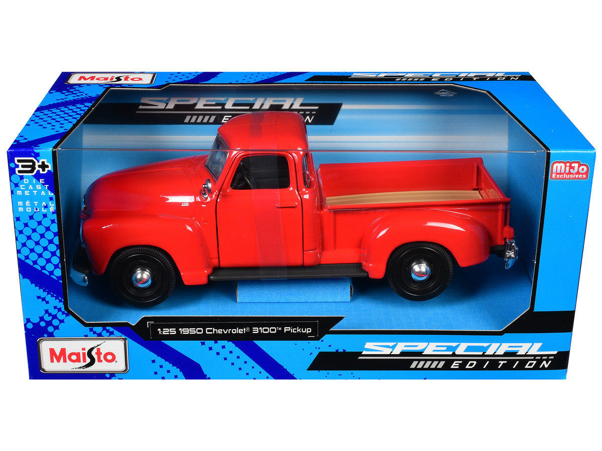 1950 Chevrolet 3100 Pickup Truck Omaha Orange 1/25 Diecast  Model Car by Maisto-2