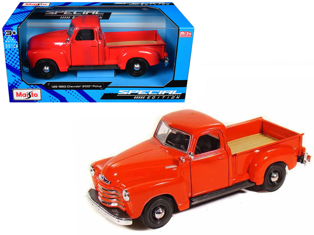 1950 Chevrolet 3100 Pickup Truck Omaha Orange 1/25 Diecast  Model Car by Maisto-3