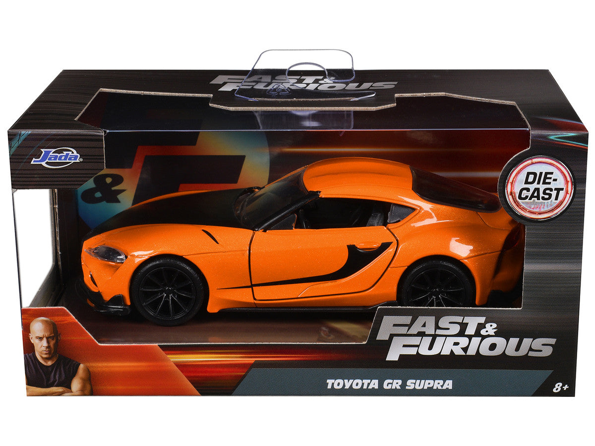 Toyota GR Supra Orange with Black Stripes "Fast & Furious 9 F9" (2021) Movie 1/32 Diecast Model Car by Jada-3