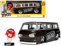 1965 Ford Econoline Bus Brown Metallic and Silver with Red M&M's Diecast Figurine "Hollywood Rides" Series 1/24 Diecast Model Car by Jada-0