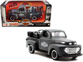 1948 Ford F-1 Pickup Truck and 1942 Harley-Davidson WLA Flathead Motorcycle Matt Dark Gray "Harley-Davidson Custom" 1/24 Diecast Models by Maisto-0