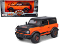 2021 Ford Bronco Badlands Orange and Black "Harley Davidson" "H-D Custom" Series 1/24 Diecast Model Car by Maisto-0