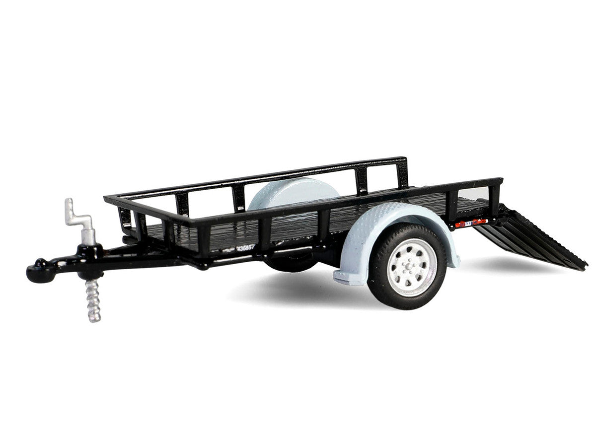 1990 Dodge Ram D250 Pickup Truck "Philadelphia PA Police Department" White with Stripes and Utility Trailer "Hot Pursuit Hitch & Tow" Series 1 1/64 Diecast Model Cars by Greenlight-3