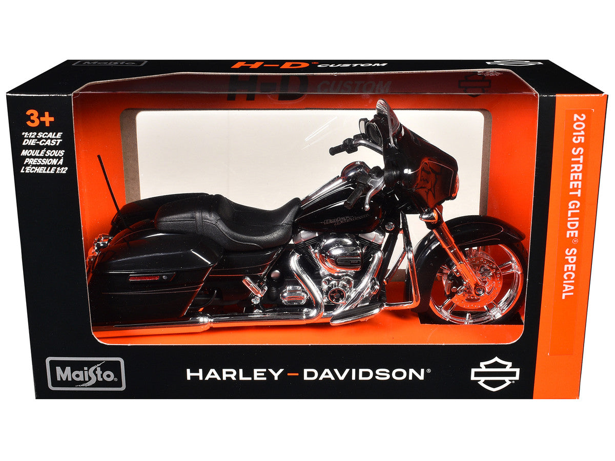 2015 Harley-Davidson Street Glide Special Black 1/12 Diecast Motorcycle Model by Maisto-2