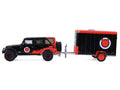 2012 Jeep Wrangler Unlimited "Diablo Sport" Black with Red Graphics and Small Cargo Trailer "Hitch & Tow" Series 33 1/64 Diecast Model Cars by Greenlight-0