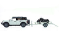 2021 Ford Bronco 4-Door Badlands Cactus Gray with Black Top and Motorcycle with Utility Trailer "Hitch & Tow" Series 33 1/64 Diecast Model Cars by Greenlight-0