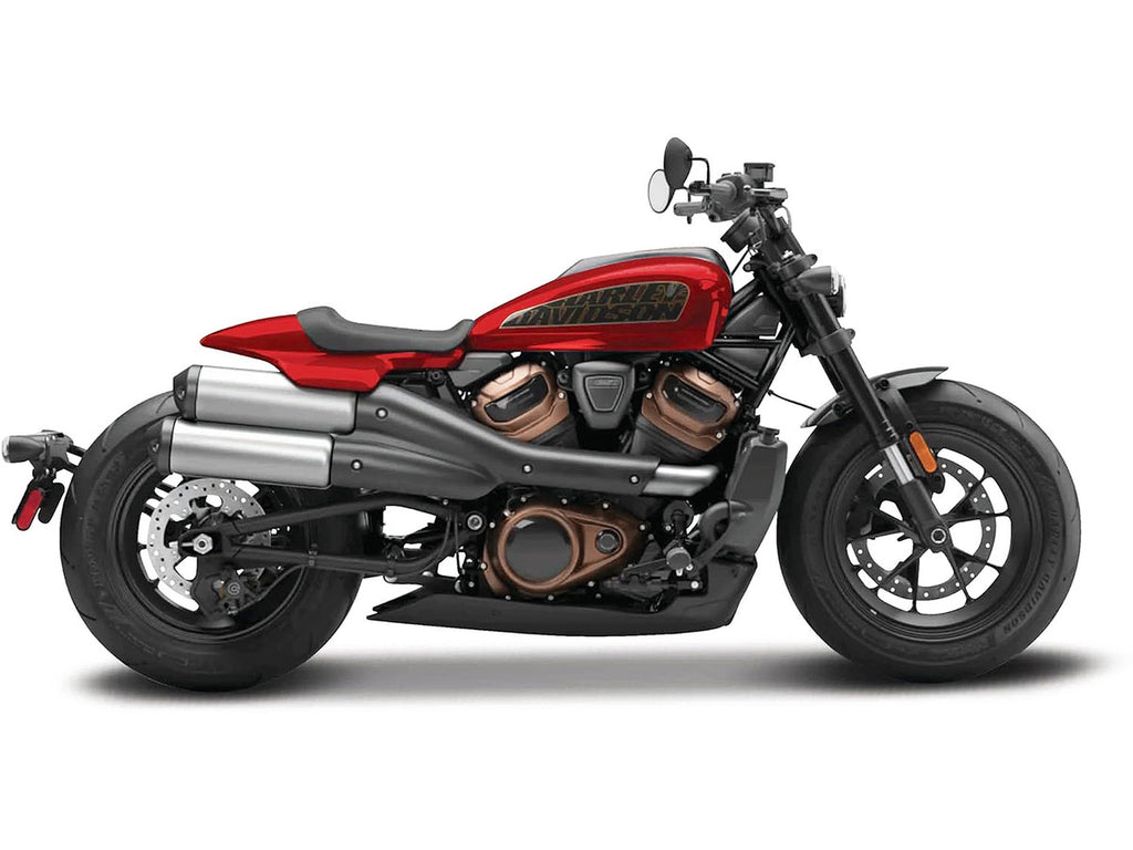 2024 Harley Davidson Sportster S Motorcycle Red Metallic and Black "H-D Custom" Series 1/12 Diecast Model Car by Maisto-0