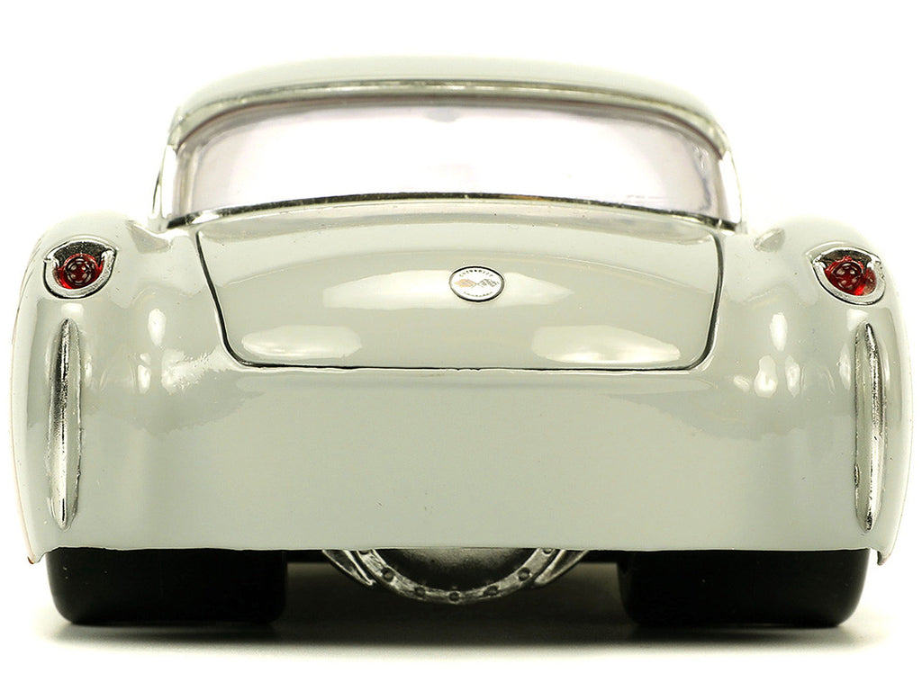 1957 Chevrolet Corvette Beige with Pink Interior with Bugs Bunny Figure "Looney Tunes" "Hollywood Rides" Series 1/24 Diecast Model Car by Jada-4