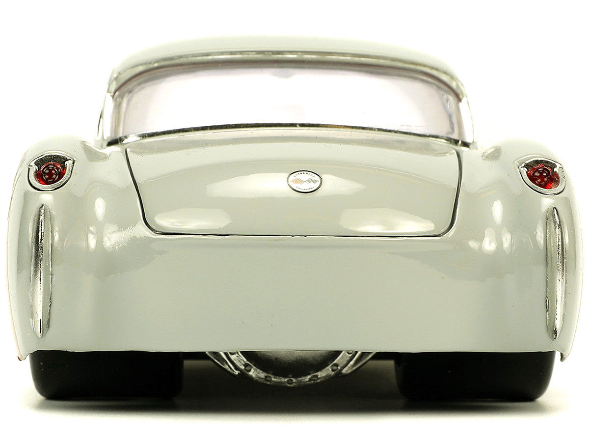 1957 Chevrolet Corvette Beige with Pink Interior with Bugs Bunny Figure "Looney Tunes" "Hollywood Rides" Series 1/24 Diecast Model Car by Jada-4