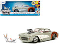 1957 Chevrolet Corvette Beige with Pink Interior with Bugs Bunny Figure "Looney Tunes" "Hollywood Rides" Series 1/24 Diecast Model Car by Jada-0