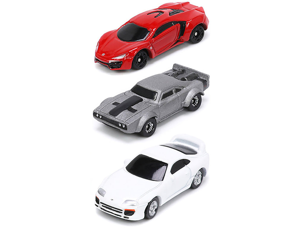 "Fast & Furious" Movie 3 piece Set Series 4 "Nano Hollywood Rides" Series Diecast Model Cars by Jada-1