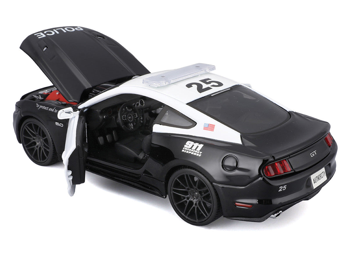 2015 Ford Mustang GT 5.0 "Police" Black and White "Authority" Series 1/24 Diecast Model Car by Maisto-0