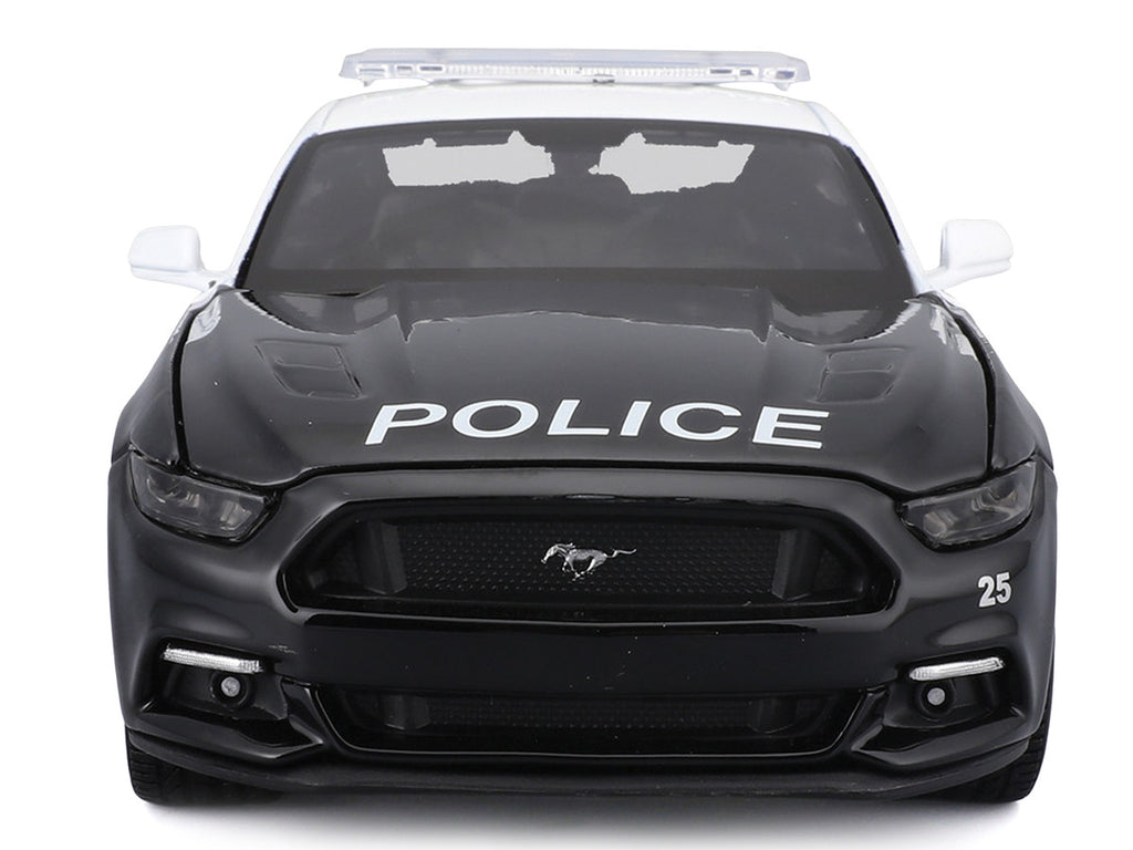 2015 Ford Mustang GT 5.0 "Police" Black and White "Authority" Series 1/24 Diecast Model Car by Maisto-3